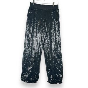New York & Company Black Sequin Wide Leg Pants